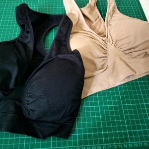 Mastectomy bras - 2 for 1 medium racerback black and tan